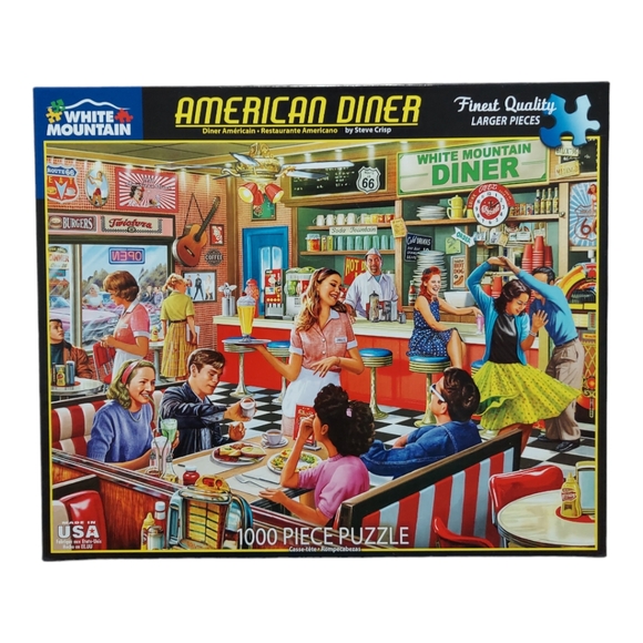 White Mountain - American Diner - 1000pc Jigsaw Puzzle - w/Larger Pieces